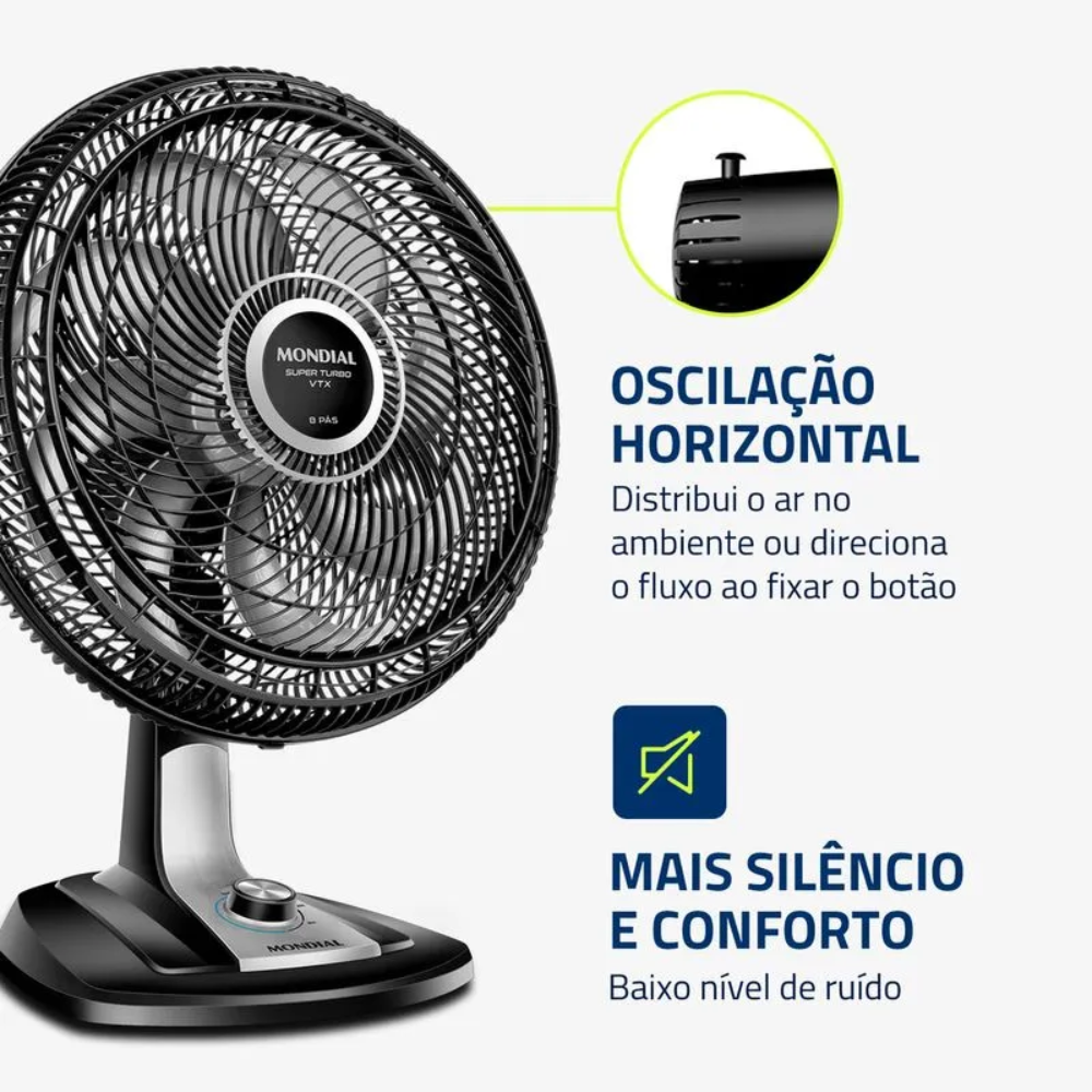 Ventilador de Mesa Mondial VTX-40 40cm 8 Pás