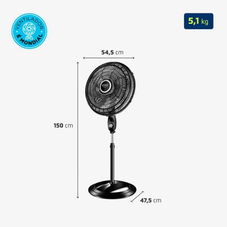 Ventilador de Coluna Mondial VTX-50C 50cm 8 Pás