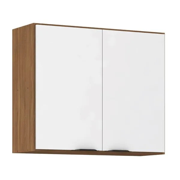 Armário Aéreo 80cm 2 Portas Firenze Demóbile - AMENDOLA/BRANCO