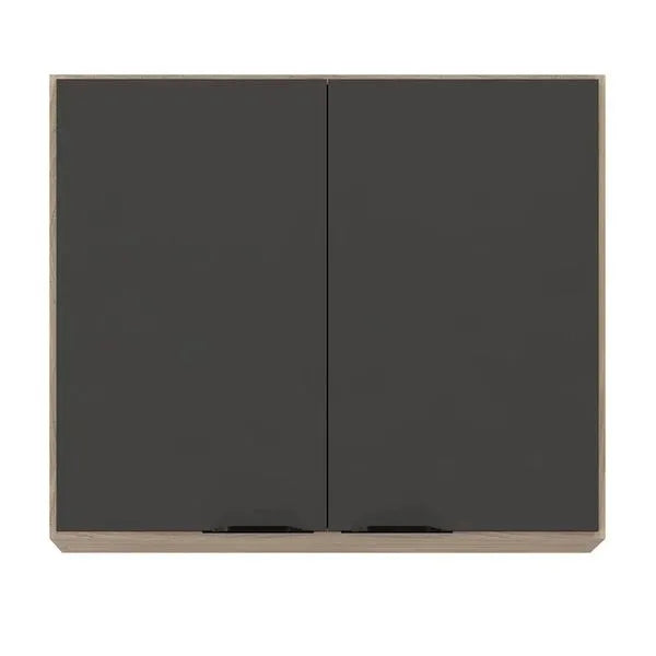 Armário Aéreo 80cm 2 Portas Firenze Demóbile - AVENA/GRAFITO