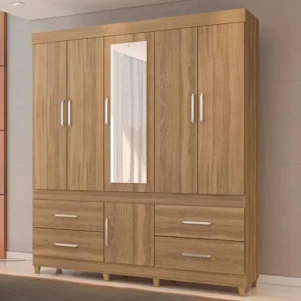 Guarda Roupa Casal 6 Portas 4 Gavetas Guarujá Demóbile - AMENDOLA TOUCH