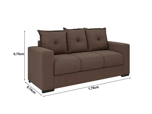 Conjunto de Sofá 3x2 Lugares Santa Catarina Bacetto - VERM