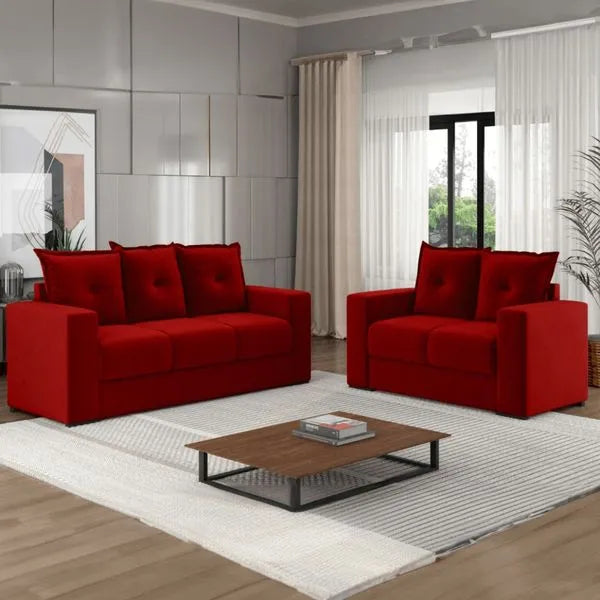 Conjunto de Sofá 3x2 Lugares Santa Catarina Bacetto - VERM
