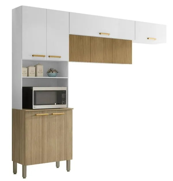 Cozinha Compacta 9  Portas Urbane Kit's Paraná - FREIJO/SUPREMO/RIPADO