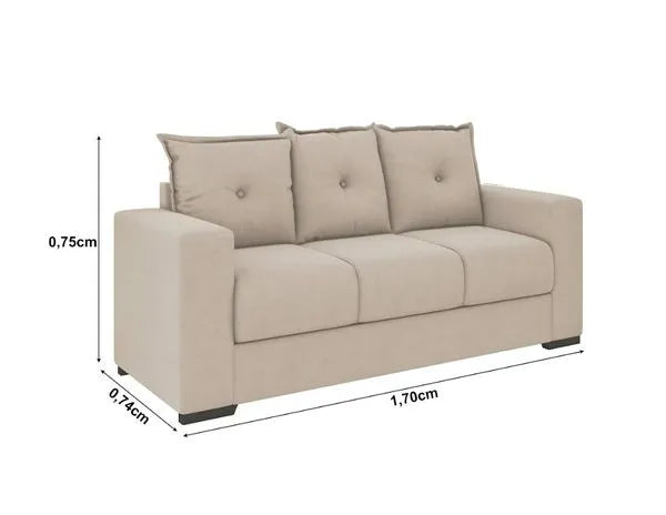 Conjunto de Sofá 3x2 Lugares Santa Catarina Bacetto - BEGE