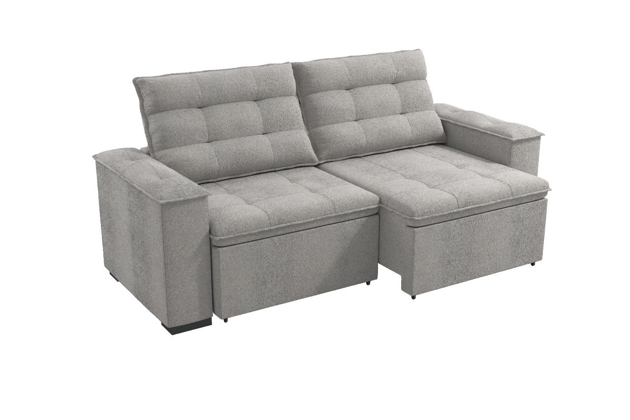 Sofá Retrátil Reclinável 2 Lugares Lion Kappesberg - VELUDO TITANIO