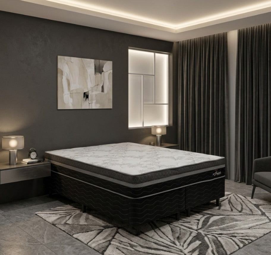 Conjunto Box Queen 158X198 Paris Topazio - MARROM