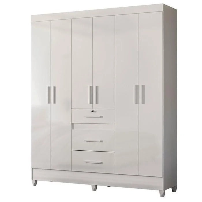 Guarda-Roupa Casal Itatiba 6 Portas 3 Gavetas Moval - BRANCO