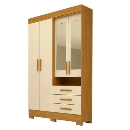 Guarda-Roupa 4 Portas 3 Gavetas com Espelho Débora ACP