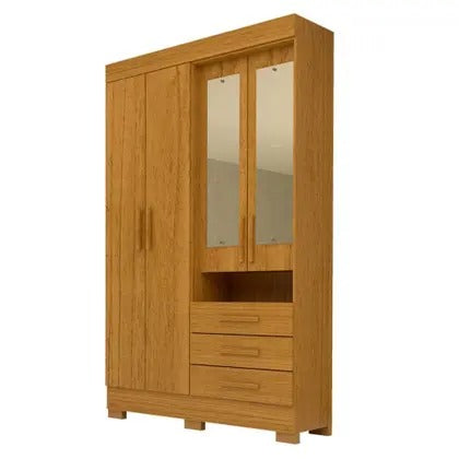 Guarda-Roupa 4 Portas 3 Gavetas com Espelho Débora ACP