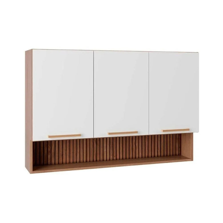 Armário Aéreo Avelã 120cm 3 Portas com Nicho Telasul