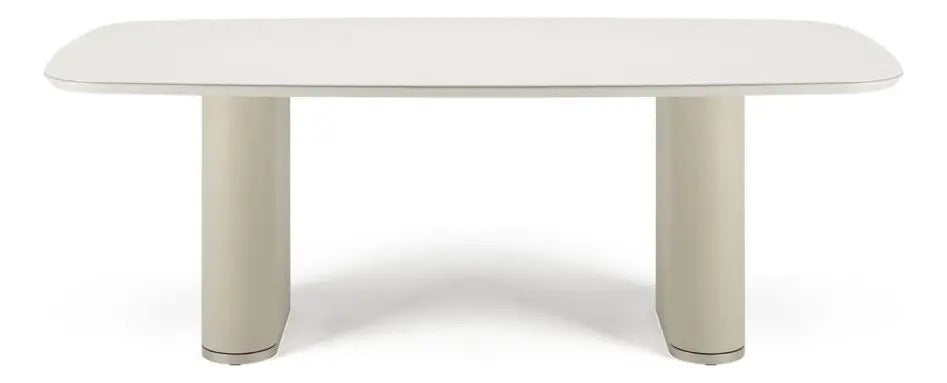 Mesa de Jantar 2,20m com Vidro Lintz Província para 8 Lugares