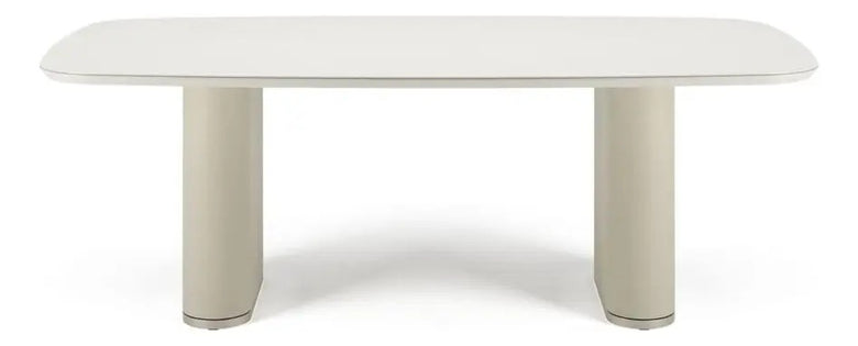 Mesa de Jantar 2,20m com Vidro Lintz Província para 8 Lugares