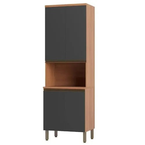 Paneleiro de Cozinha Macadâmia 70cm 4 Portas Telasul - FREIJO GRAFITE