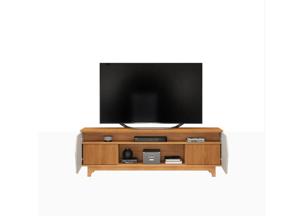 Bancada Para Tv Até 75" Ripado 180cm Helo DJ Móveis