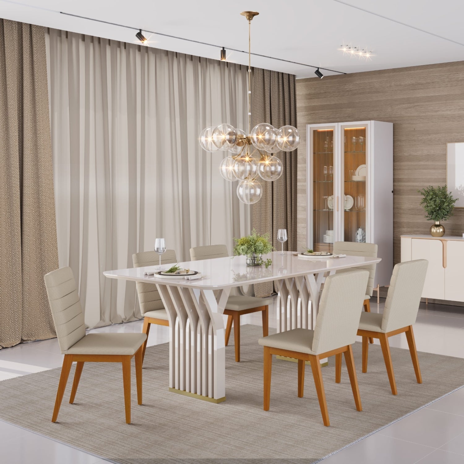 Mesa De Jantar 6 Lugares Yara Dj Móveis