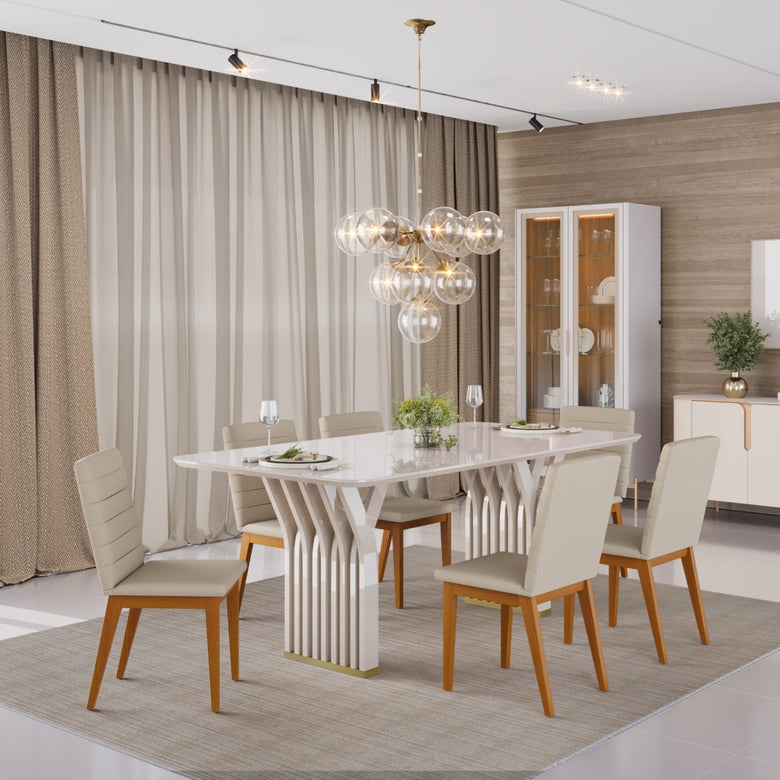 Mesa De Jantar 6 Lugares Yara Dj Móveis