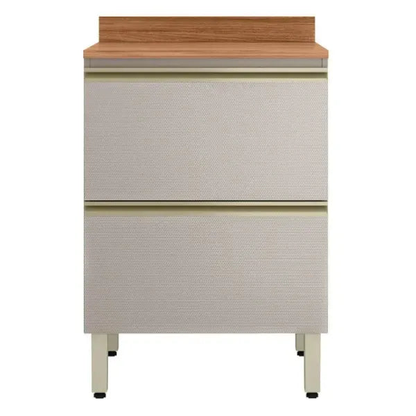 Balcão de Cozinha 1 Porta 1 Gaveta 60cm MDF Proença Demobile - NOGUEIRA/NUDE