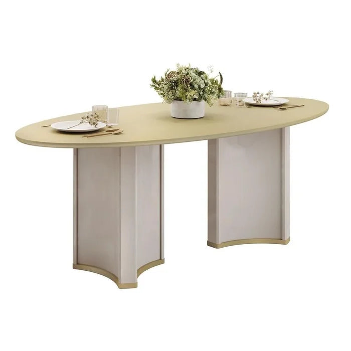 Mesa de Jantar 6 Lugares MDF Liz  DJ Móveis - OFF WHITE