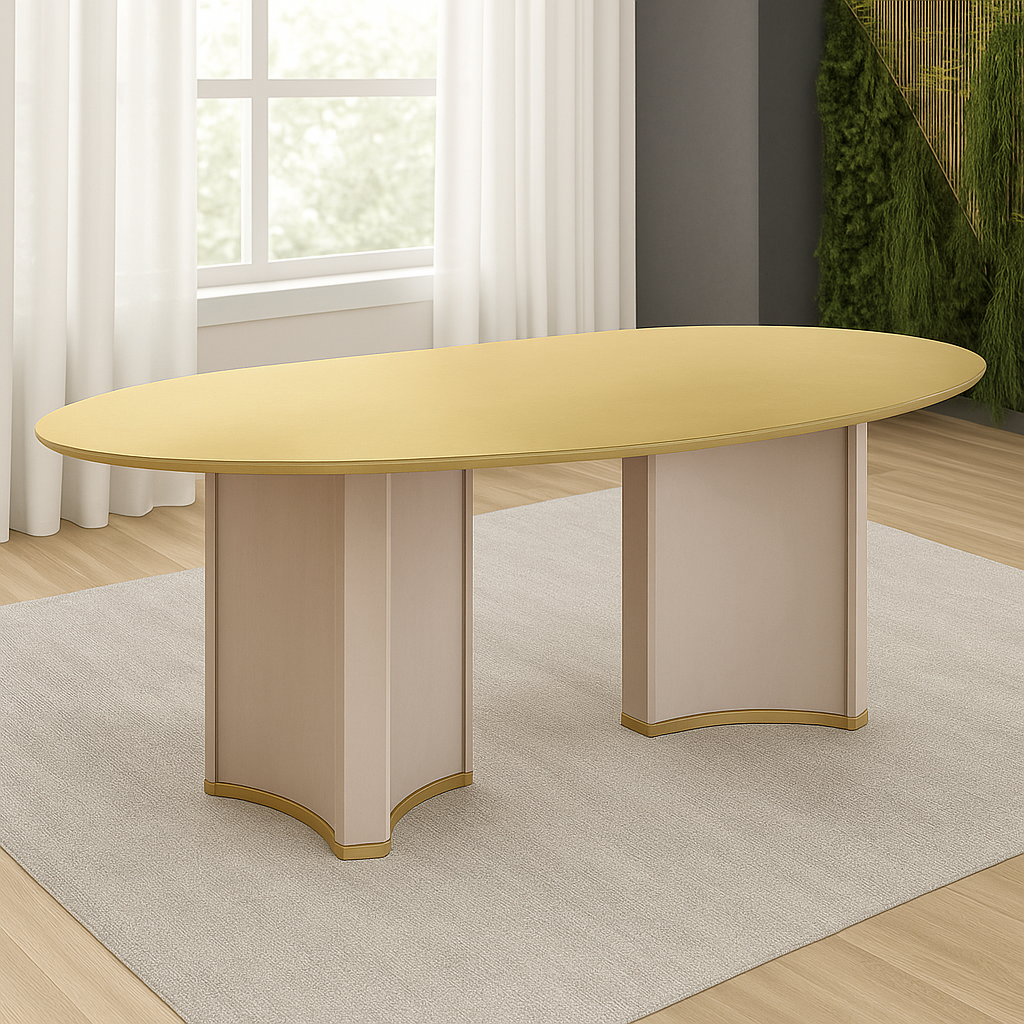 Mesa de Jantar 6 Lugares MDF Liz  DJ Móveis - OFF WHITE