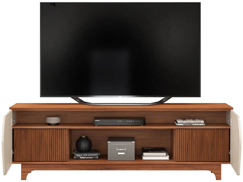 Bancada Para Tv Até 75" Ripado 180cm Helo DJ Móveis
