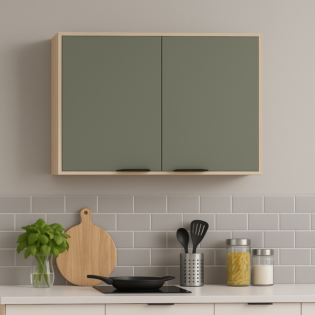 Armário Aéreo 80cm 2 Portas Firenze Demóbile - AMENDOLA/ NUDE PRIME TX