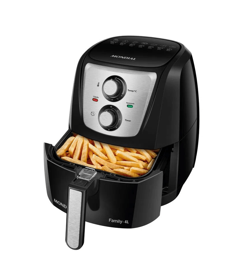Fritadeira Elétrica Air Fryer Mondial 4 Litros AFN-40-TBI - PRETO/INOX