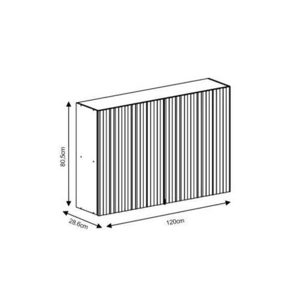 Armário Aéreo 1 Porta Articulada 120cm Kits Paraná
