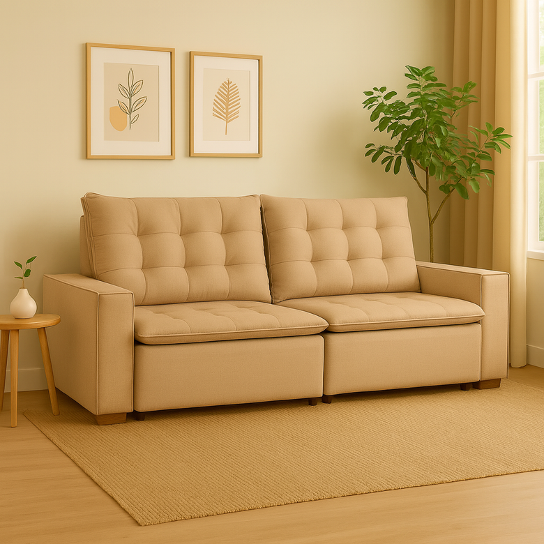 Sofá Retrátil e Reclinável 3 Lugares Chicago Veludo  Marquês Estofados