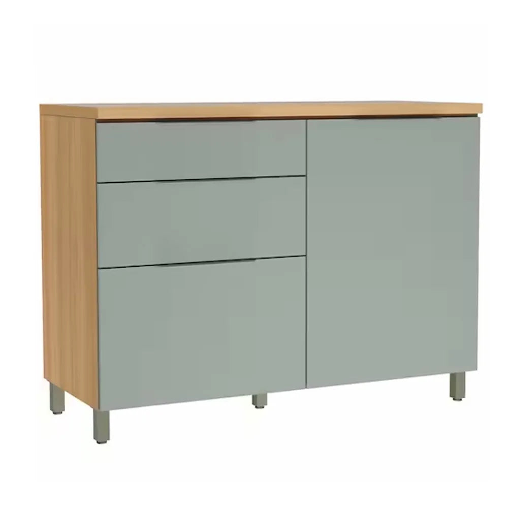 Balcão Para pia 1 Porta 3 Gaveta 120 Cm MDF  Marquesa Nesher - NATURE-VERDE
