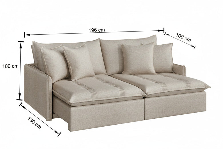 Sofá Retrátil e Reclinável 3 Lugares Málaga Fatto