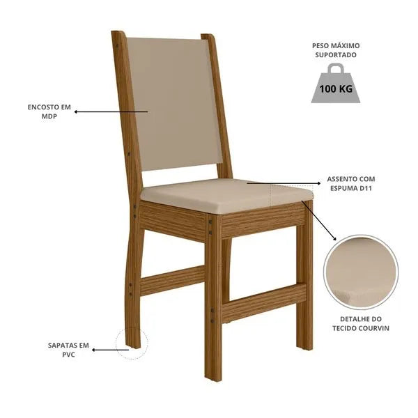 Conjunto 2 Cadeiras Clara Poliman