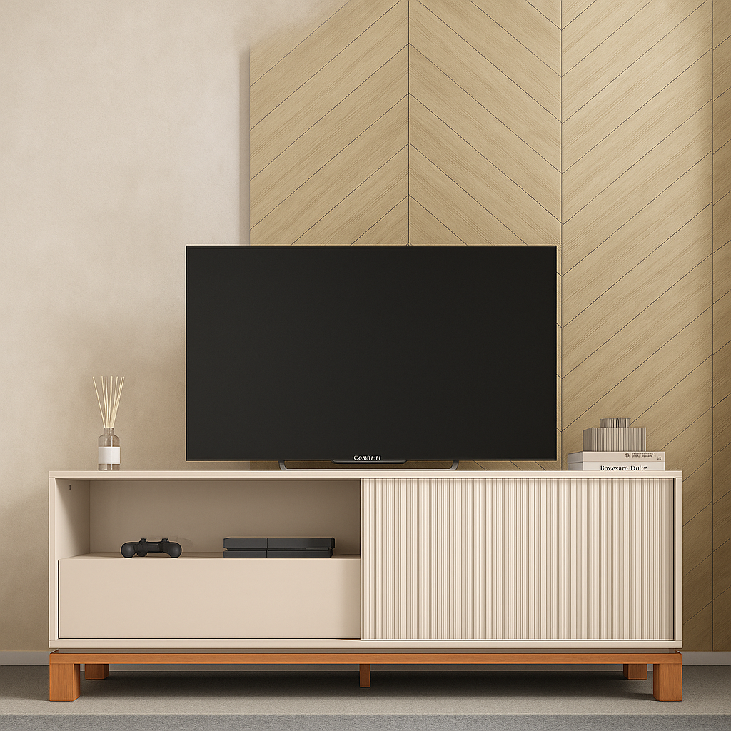 Bancada Para  Tv Até 55 Polegadas Mondrian Caemmun - OFF/FREIJO