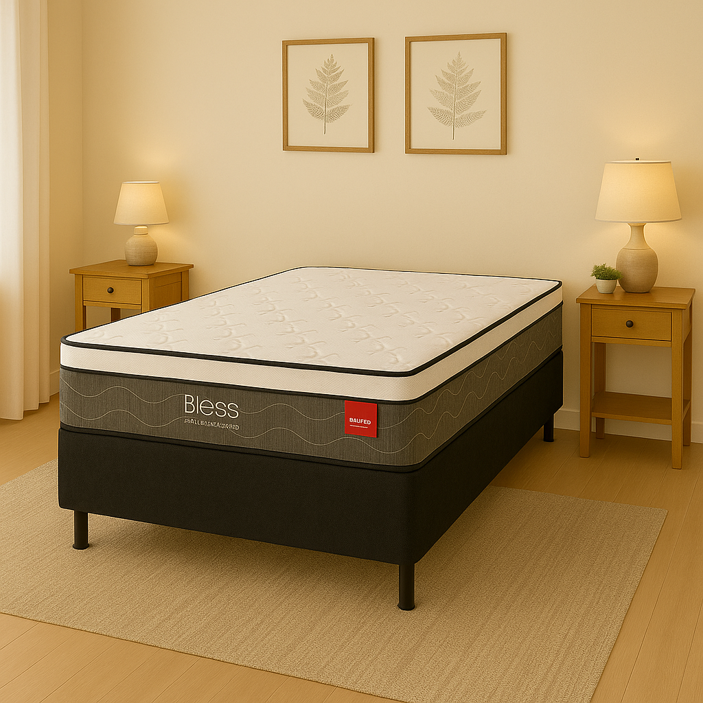 Cama Box Casal D28 Bless 188x138cm Molas Ensacadas Reconflex