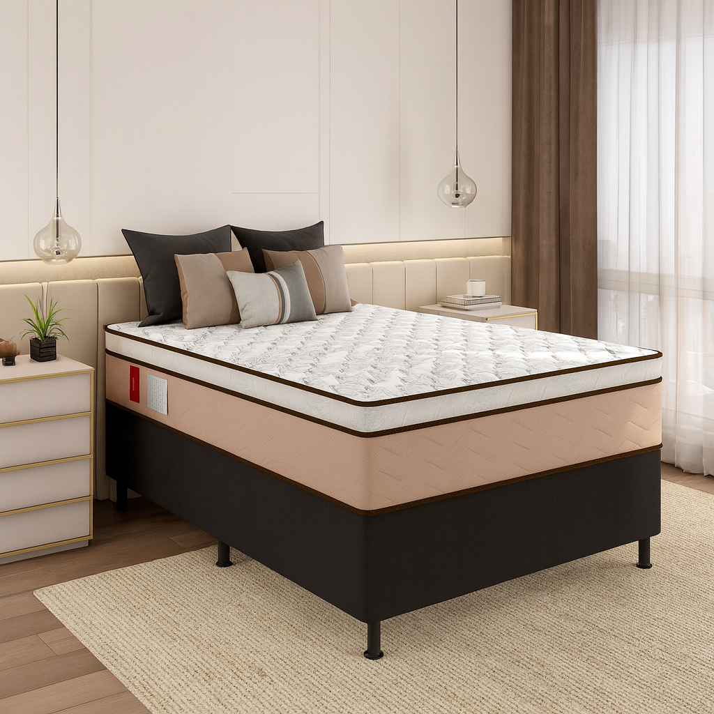 Cama Box Casal (Colchão + Base) Ortopédico Gold Premium 188x138cm Reconflex