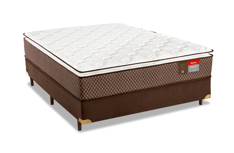 Cama Box Casal (Colchão + Base) Molas Ensacadas Pillow Top Executive 188x138cm Reconflex