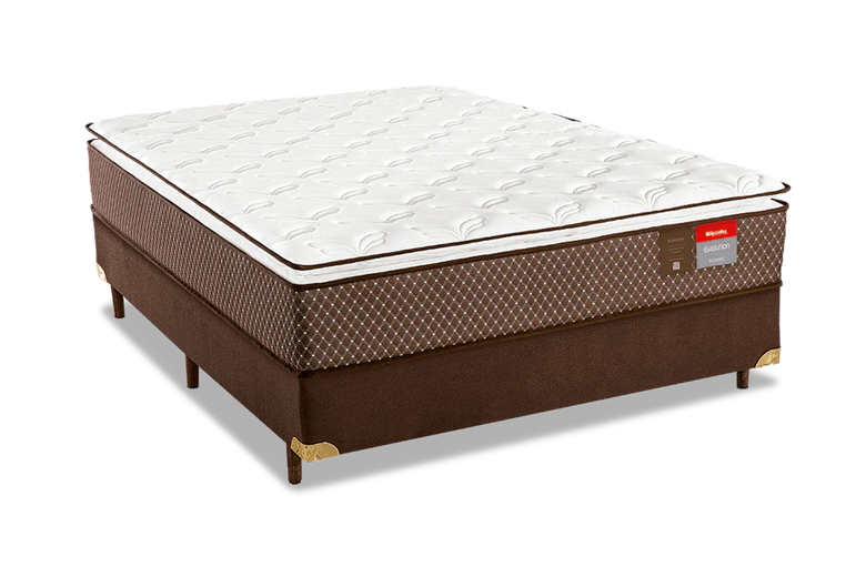 Cama Box Casal (Colchão + Base) Molas Ensacadas Pillow Top Executive 188x138cm Reconflex