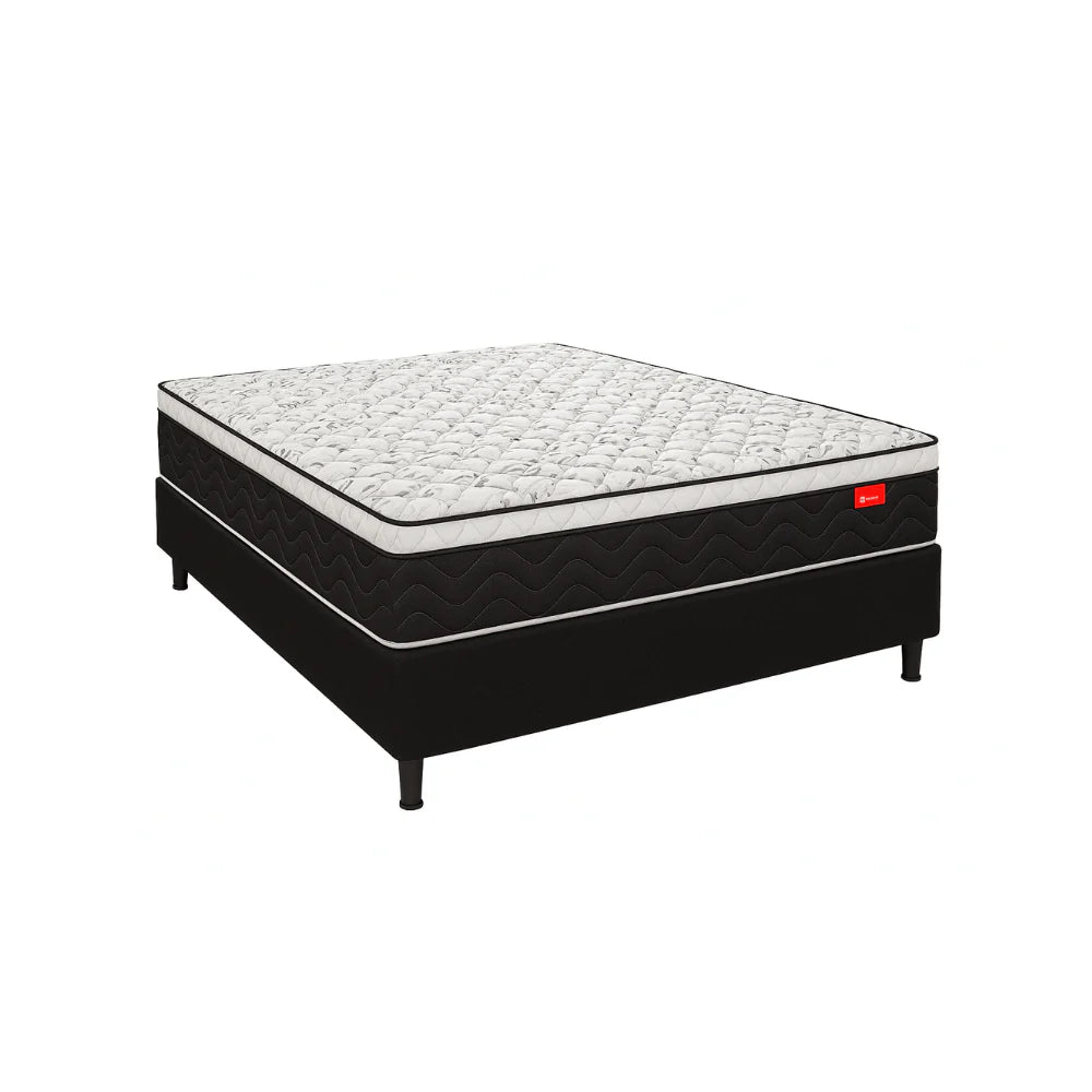 Cama Box Casal Gold (Colchão+Base)138x68 D33 Placa EPS Reconflex - PRETO