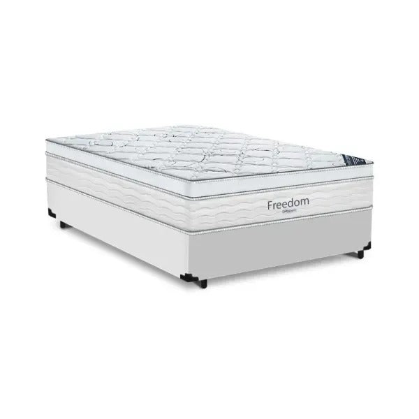 Cama Box Casal Freedom (Colchão + Base) 138x188x74 Molas Ensacadas Ortobom