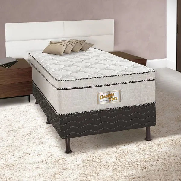 Cama Box Solteiro Conjugada New Double Flex 88x188 Reconflex - CINZA