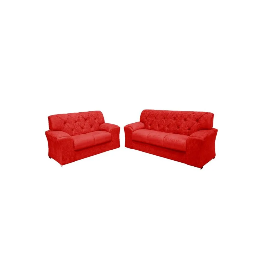 Conjunto de Sofá 2 e 3 Lugares Caribe Capitonê Masterflex - VERM