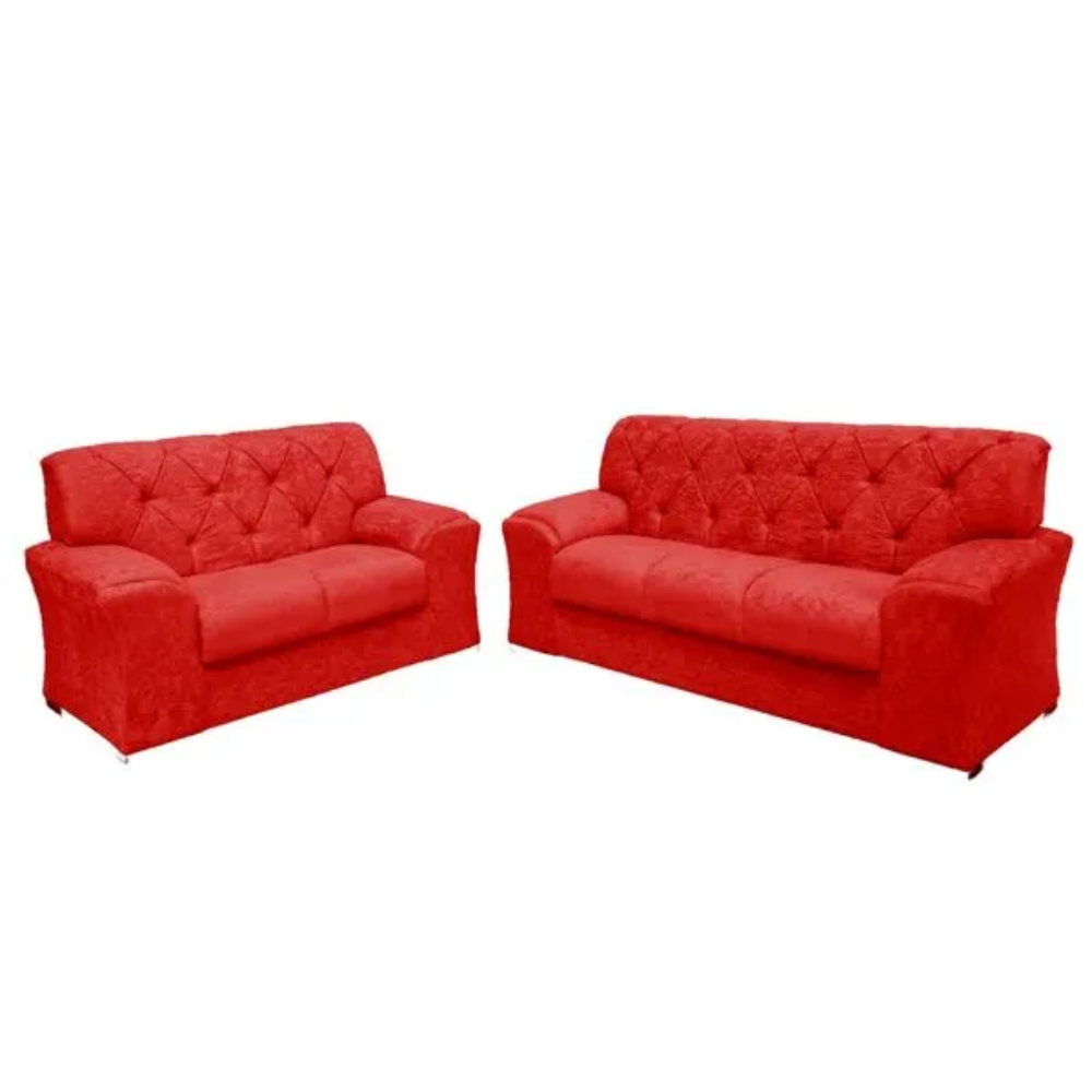 Conjunto de Sofá 2 e 3 Lugares Caribe Capitonê Masterflex - VERM