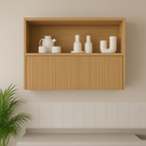 Armario Aereo 1 Porta Basculante Ripado 120 CM MDF Marquesa Nesher