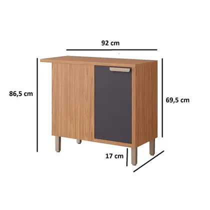 Balcão de Canto 1 Porta 92cm Eloíse MGM