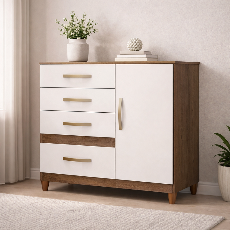 Cômoda 4 Gavetas 1 Porta Vênus Moval