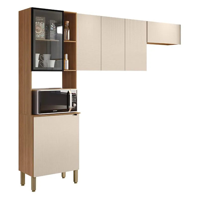 Cozinha Compacta 3 Peças 6 Potas MDF Vert Plus Kit's Paraná - FREIJO/SOFT