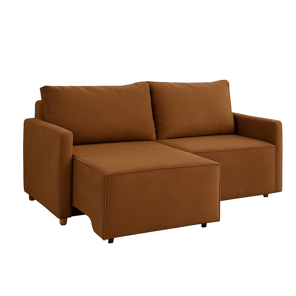 Sofá Retrátil 03 Lugares Monza Marquês Estofados - VELUDO CAPUCCINO