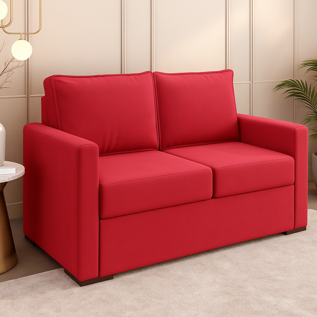 Sofá 3 Lugares Roma Bacetto - VERMELHO