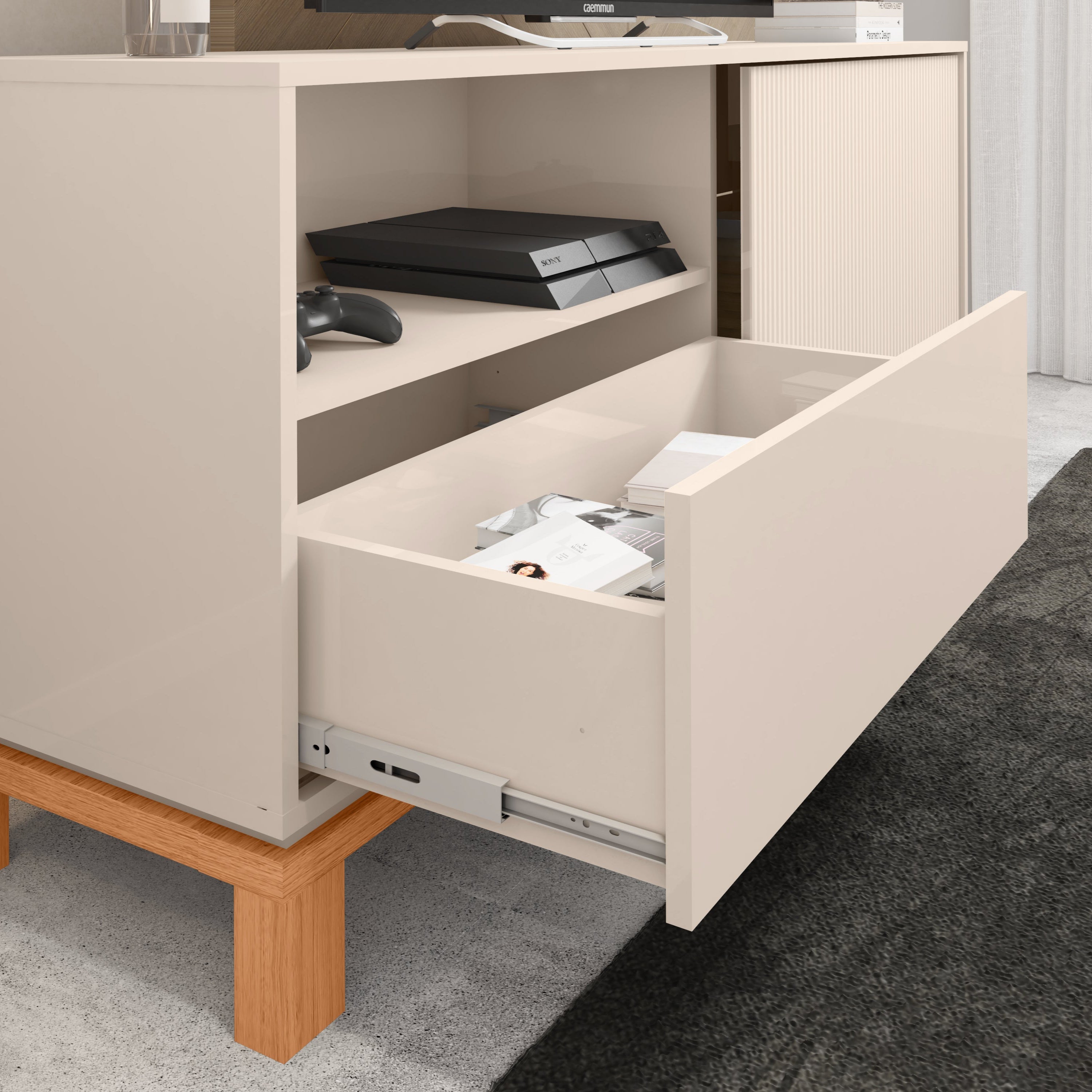 Bancada Para  Tv Até 55 Polegadas Mondrian Caemmun