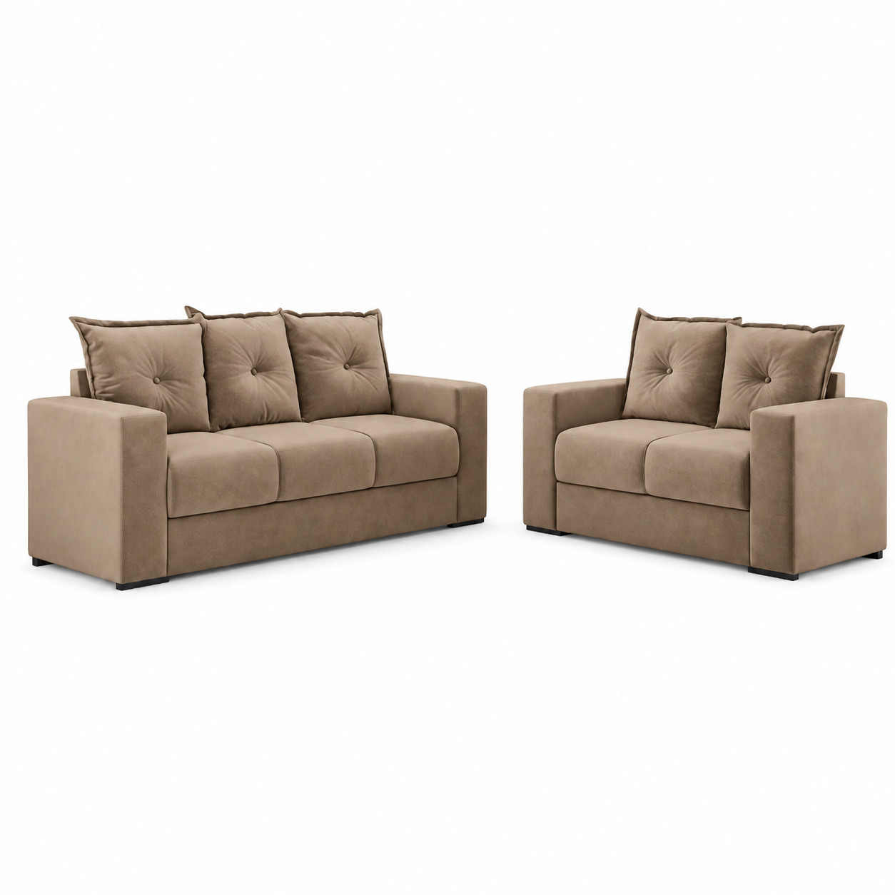 Conjunto de Sofá 3x2 Lugares Santa Catarina Bacetto - CAPUCCINO